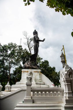 Phra 'da ayakta duran güzel Buda Phu Khao tapınağı, Tayland.