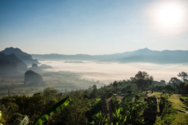 Phu Langka Ulusal Parkı, Tayland Güzel Dağ Manzarası.