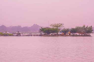 Tilok Aram temple in Kwan Phayao lake, Thailand.