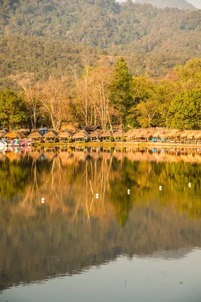 Landscape View Huay Tueng Tao Lake Chiangmai Province Thailand — Stock Photo, Image