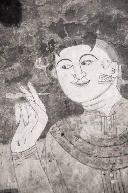 Wat Phumin, Tayland 'da antik duvar resmi.