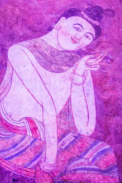 Древняя Фреска Ват Пхумине Таиланд — стоковое фото