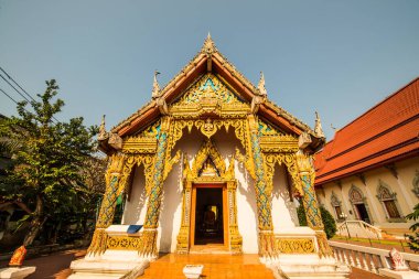 Tayland 'ın Nan ilindeki Hua Wiang Tai tapınağı.