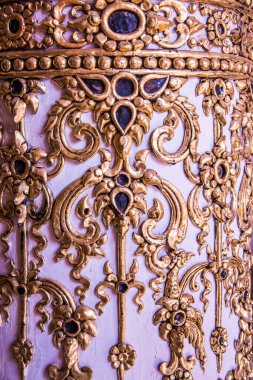 Tayland 'da Phaya Wat Tapınağı' nda Tayland stili kalıp sanatı.