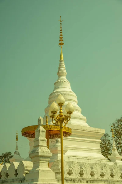 Biała Pagoda Mieście Nan Tajlandia — Zdjęcie stockowe