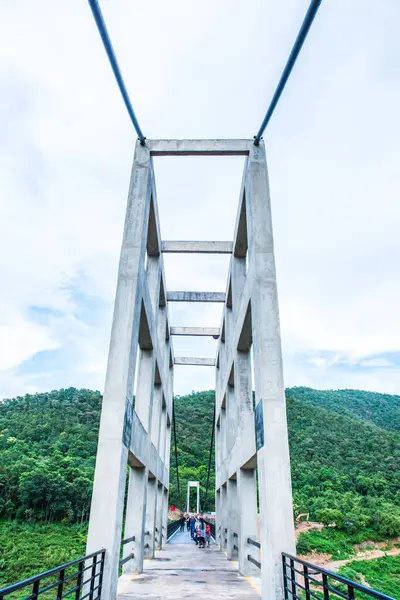 Suspension bridge at Mae Kuang Udom Thara dam, Thailand.