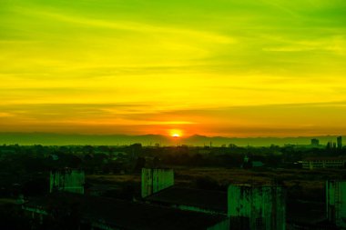 Chiangmai şehrinde gün doğumu, Tayland.