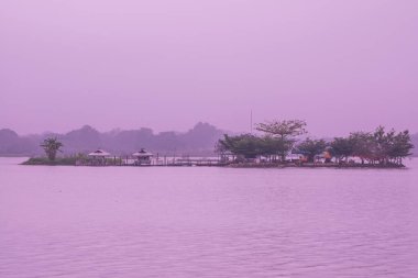 Tilok Aram temple in Kwan Phayao lake, Thailand.