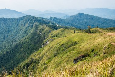 Tayland 'ın Chiangrai eyaletindeki Phu Chi Fa Manzarası' nda Dağ Manzarası.