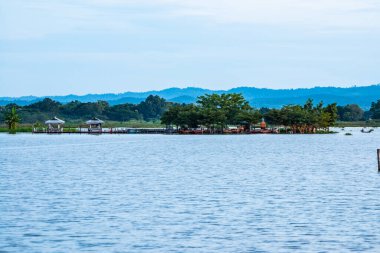 Tilok Aram temple in Kwan Phayao lake, Thailand.