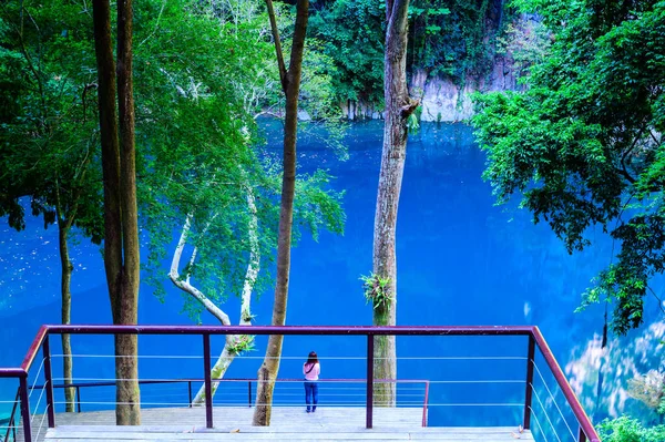 Лом Кхью Голубое Озеро Национальном Парке Тхам Фатай Провинция Лампанг — стоковое фото