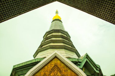 Doi Inthanon Ulusal Parkı, Tayland 'da dağda güzel bir stupa..