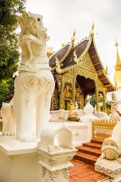 stock image Lanna style church in Darabhirom Forest Monastery at Chiangmai Province, Thailand.