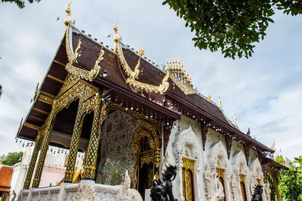 Igreja Estilo Lanna Mosteiro Floresta Darabhirom Província Chiangmai Tailândia — Fotografia de Stock