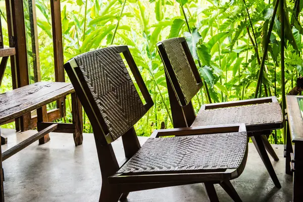 Chair Set Natural Background Thailand — Stock Photo, Image