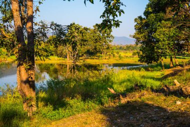 Tayland 'ın Chiangmai ilindeki Huay Tueng Tao gölünün manzara manzarası.