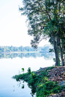 Tayland 'ın Chiangmai ilindeki Huay Tueng Tao gölünün manzara manzarası.