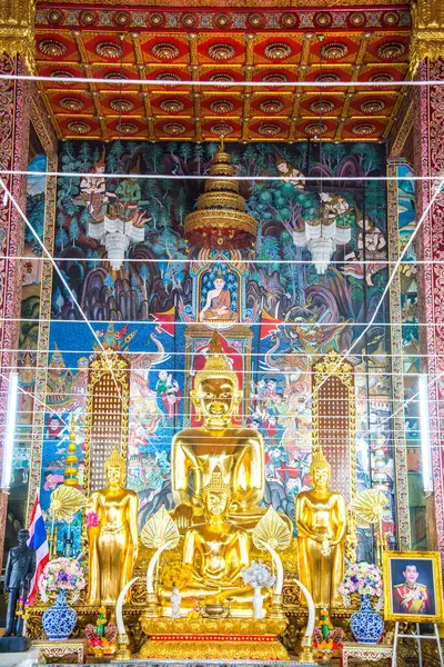 Красивая Статуя Будды Храме Мин Муанг Провинции Нан Таиланд — стоковое фото