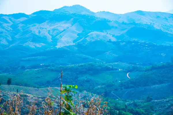 Tayland 'ın Phayao eyaletindeki dağ manzarası.