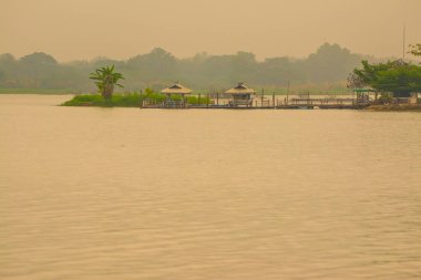 Tilok Aram temple in Kwan Phayao lake, Thailand.