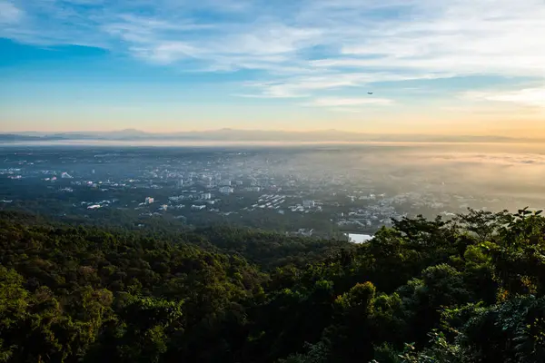 Chiang Mai Πόλη Πρωινό Ουρανό Ταϊλάνδη — Φωτογραφία Αρχείου