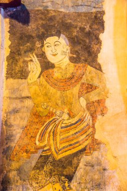 Wat Phumin, Tayland 'da antik duvar resmi.