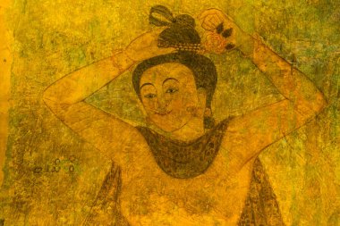 Wat Phumin, Tayland 'da antik duvar resmi.