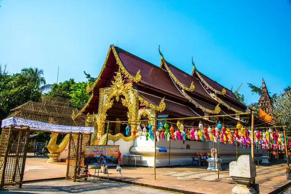 Iglesia Estilo Lanna Del Templo Phaya Wat Tailandia — Foto de Stock