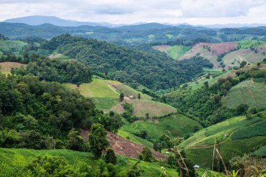 Tayland 'ın Phayao eyaletindeki dağ manzarası.