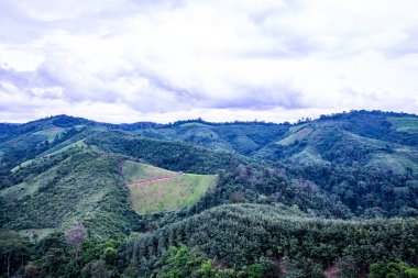 Tayland 'ın Phayao eyaletindeki dağ manzarası.