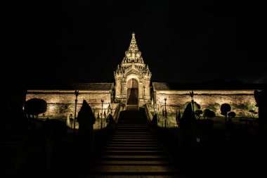 Phra Thad Lampang Luang temple in the night, Thailand.