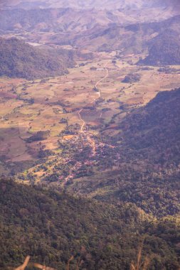 Chiangrai, Tayland 'da Phu Chi Fa' nın en iyi manzarası.