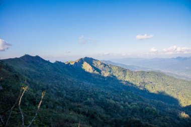 Tayland 'ın Chiangrai ilindeki Doi Pha Tang Dağı manzarası.