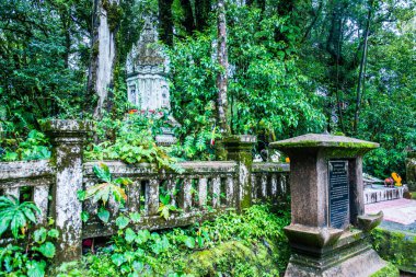 Doi Inthanon Ulusal Parkı 'ndaki Kral Inthanon Anıt Tapınağı, Tayland.