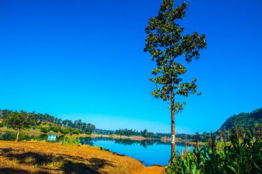 Tayland 'ın Chiangmai eyaletinde göl manzarası.