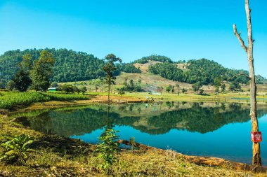 Tayland 'ın Chiangmai eyaletinde göl manzarası.