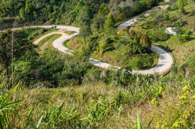 Tayland 'ın Chiangrai eyaletindeki Doi Pha Tang' da Dağ Manzarası.