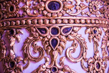 Tayland 'da Phaya Wat Tapınağı' nda Tayland stili kalıp sanatı.