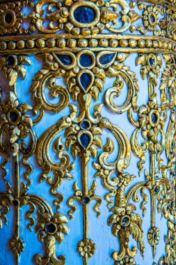 Tayland 'da Phaya Wat Tapınağı' nda Tayland stili kalıp sanatı.