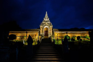 Phra Thad Lampang Luang temple in the night, Thailand.