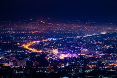 Gece Chiangmai şehri, Tayland.