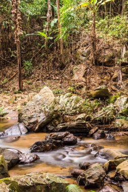Mork Fa Şelalesi 'nde su akıyor, Tayland.