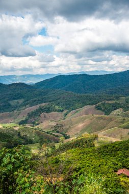 Tayland 'ın Chiangrai eyaletinde dağ manzarası.