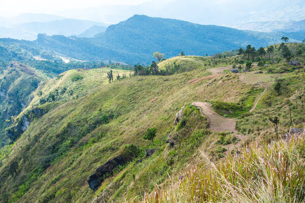 Mountain view of Phu Chi Fa at Chiangrai province, Thailand.