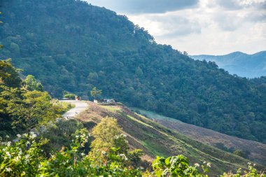 Tayland 'ın Chiangrai eyaletinde dağ manzarası.