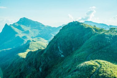 Tayland 'ın Chiangrai ilindeki Doi Pha Tang Dağı manzarası.