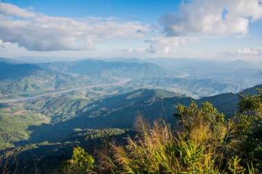 Tayland 'ın Chiangrai ilindeki Doi Pha Tang Dağı manzarası.