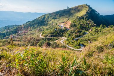Tayland 'ın Chiangrai ilindeki Doi Pha Tang Dağı manzarası.