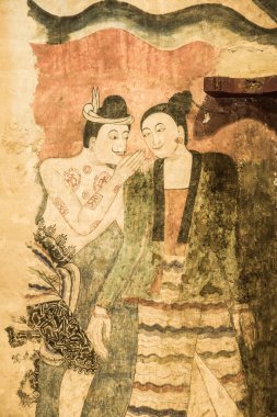 Wat Phumin, Tayland 'da antik duvar resmi.