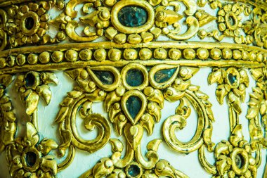 Tayland 'da Phaya Wat Tapınağı' nda Tayland stili kalıp sanatı.